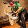 Robert Ebner of Germany performs during the Single Competition of the Stihl Timbersports World Championship in Lillehammer, Norway on September 8, 2012.