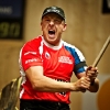 Martin Komarek of Czech Republic performs during the Stihl Timbersports World Championship in Lillehammer, Norway on September 8, 2012.