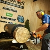 Winner Jason Wynyard of New Zealand performs during the finals of the Stihl Timbersports World Championship in Lillehammer, Norway on September 8, 2012.